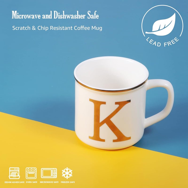 Miicol Ceramic Coffee Mug 16 oz, Monogram Coffee Cup, Golden Initial Tea Mug, Personalized Tea Cup, Unique Gift, Large Mug for Home, Office, Letter K - Image 3